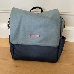 Petunia Pickle Bottom Diaper Backpack in blue/denim